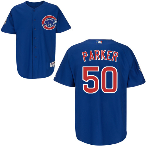 Blake Parker #50 mlb Jersey-Chicago Cubs Women's Authentic Alternate 2 Blue Baseball Jersey